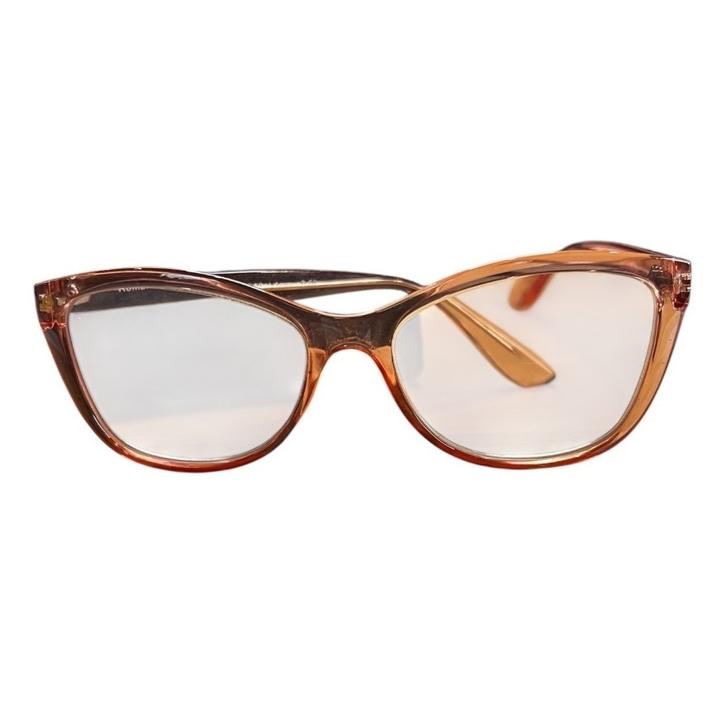 Prive Revaux Romantic Cat Eye Reading Glasses Peach Amber +3.50 with Case